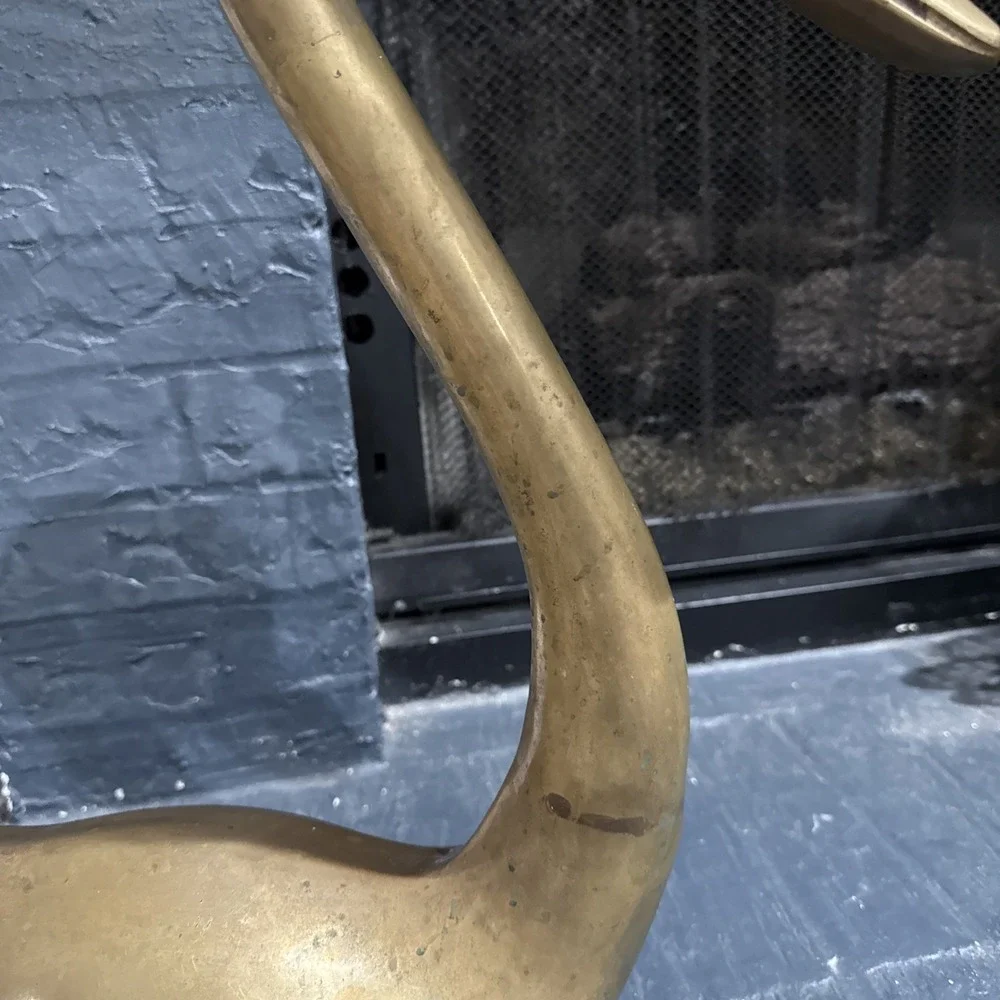 Vintage XL Brass Swan Figurine 21